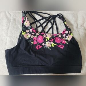Torrid Black Floral Strappy Bralette